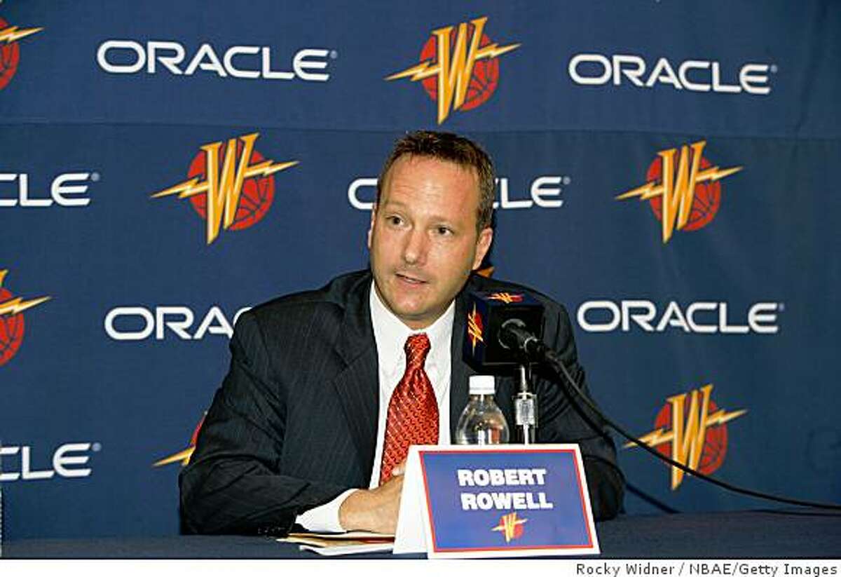 Golden State Warriors President Robert Rowell announces the renaming of the Arena in Oakland to Oracle Arena in a 10-year, $30 million agreement with the database software firm October 30, 2006 in Oakland, California.