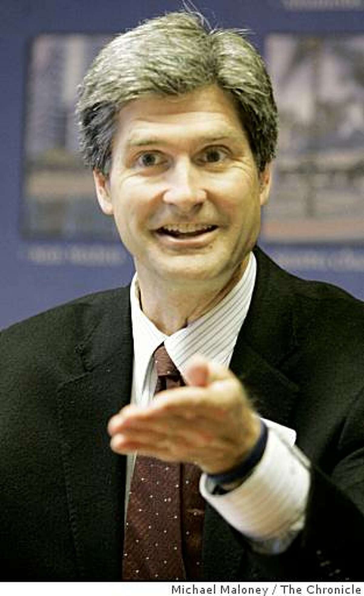 Carl Guardino, president and CEO of the Silicon Valley Leadership Group talks with the Chronicle business reporters at the Chronicle offices on Thursday, April 19, 2007.