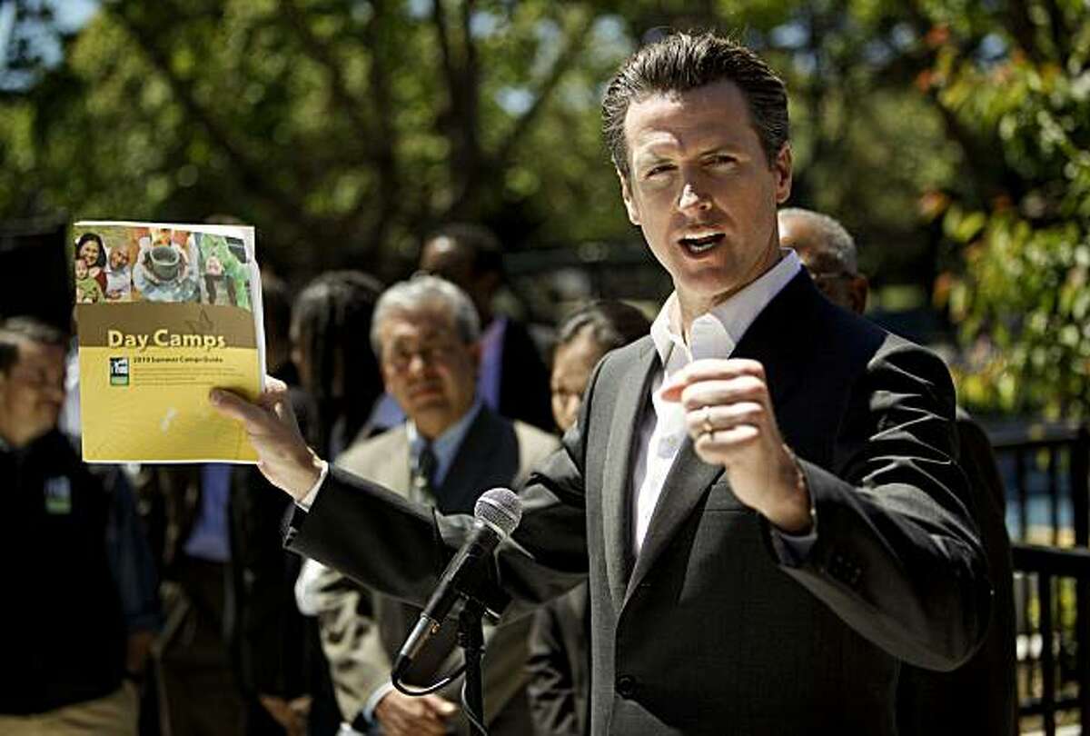 Mayor Gavin Newsom, at the Hamilton Recreation Center in San Francisco, Calif. on Tuesday May 11, 2010, announced today at a news conference that the City is expanding summer youth programs to help make up for the decline in the San Francisco Unified School District's summer programs as a result of state budget cuts.