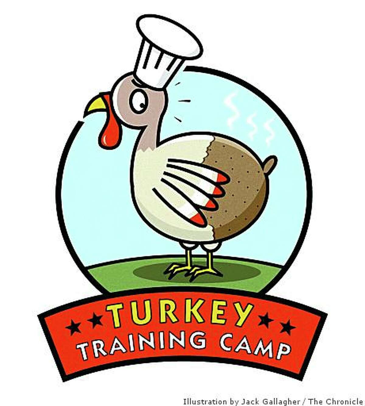 Logo for the turkey training camp at the San Francisco Chronicle Food kitchen.
