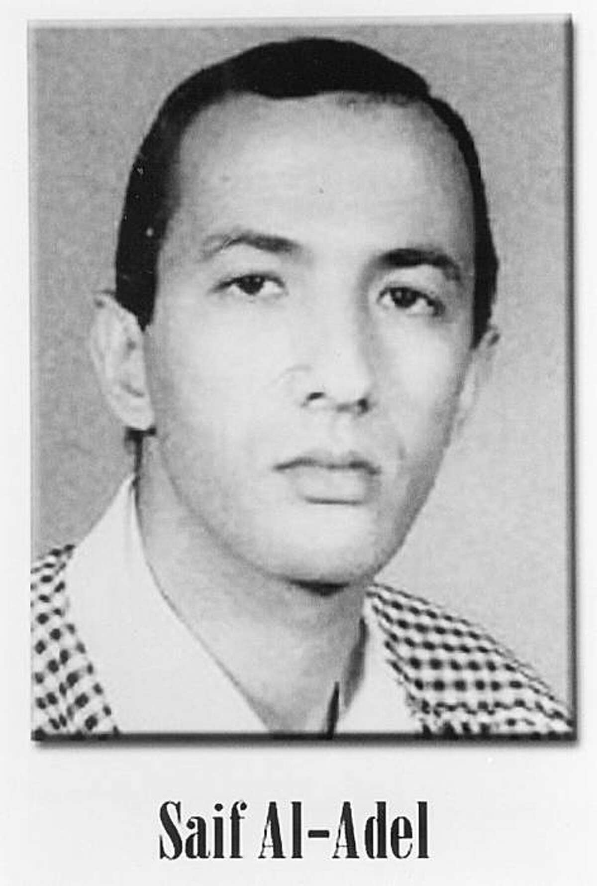 In this image released by the FBI, Saif al-Adel is one of the FBI's most wanted terrorists. He is believed to be living in Iran with other senior al-Qaida leaders. Lately, US intelligence officials have seen a trickle of lower-level terror operatives leaving Iran, raising concerns that Iran is easing its grip on al-Qaida. Intelligence reports have circulated that al-Adel was traveling out of Iran, though a senior counterterrorism official says there's no clear evidence of that.