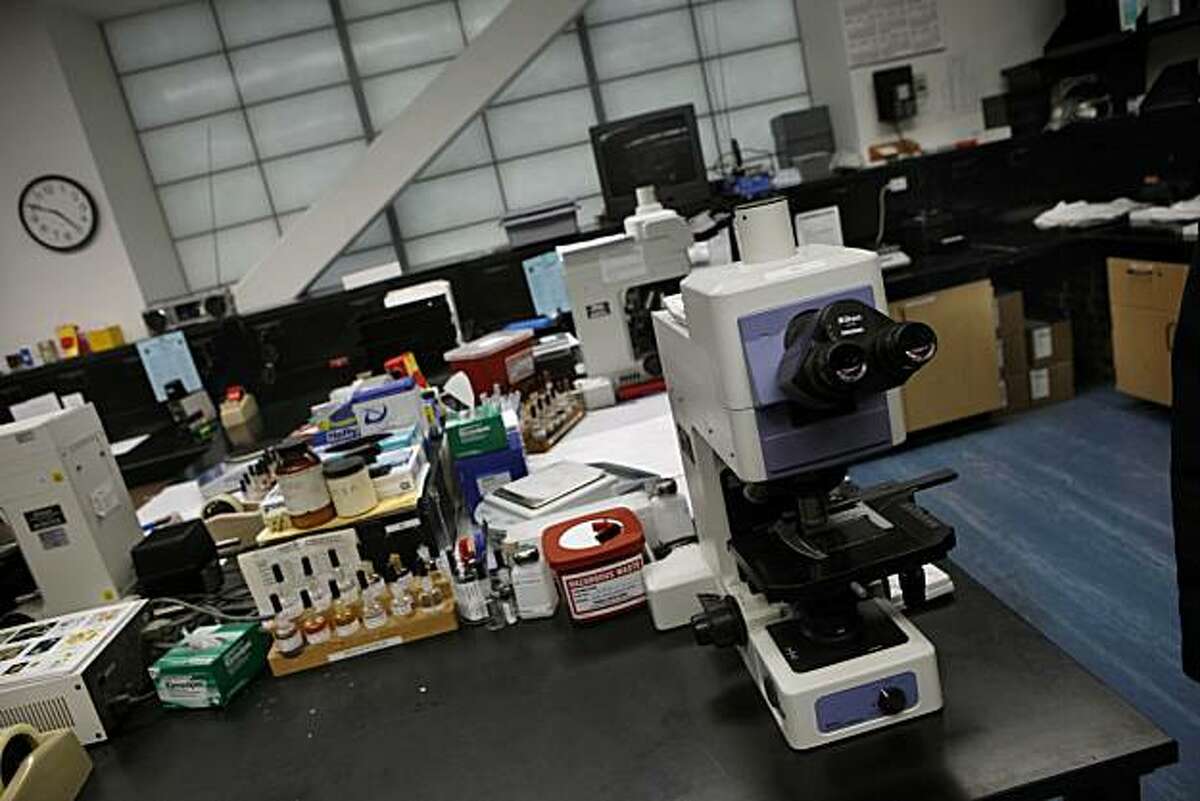 Equipment is seen in the narcotics/chemical analysis unit during a media tour of the Crime Lab in San Francisco, Calif. on Wednesday, March 10, 2010.