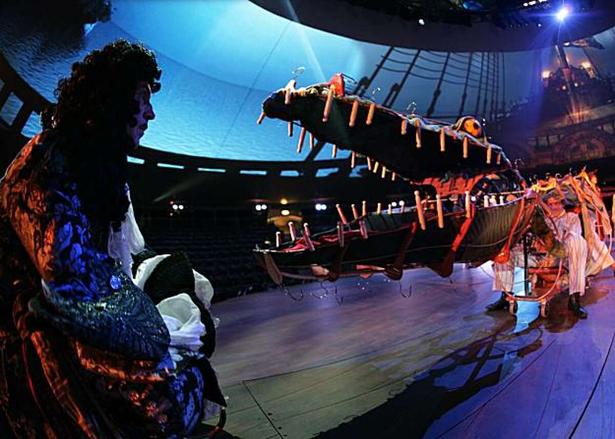 The crocodile in the new production of "Peter Pan" is created entirely from items that children might have found in a Victorian nursery