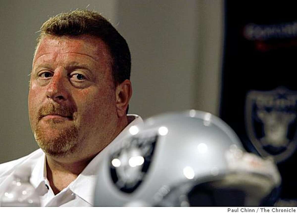 Oakland Raiders owner Al Davis named offensive line coach Tom Cable as the team's interim head coach at the team's headquarters in Alameda, Calif., on Tuesday, Sept. 30, 2008.