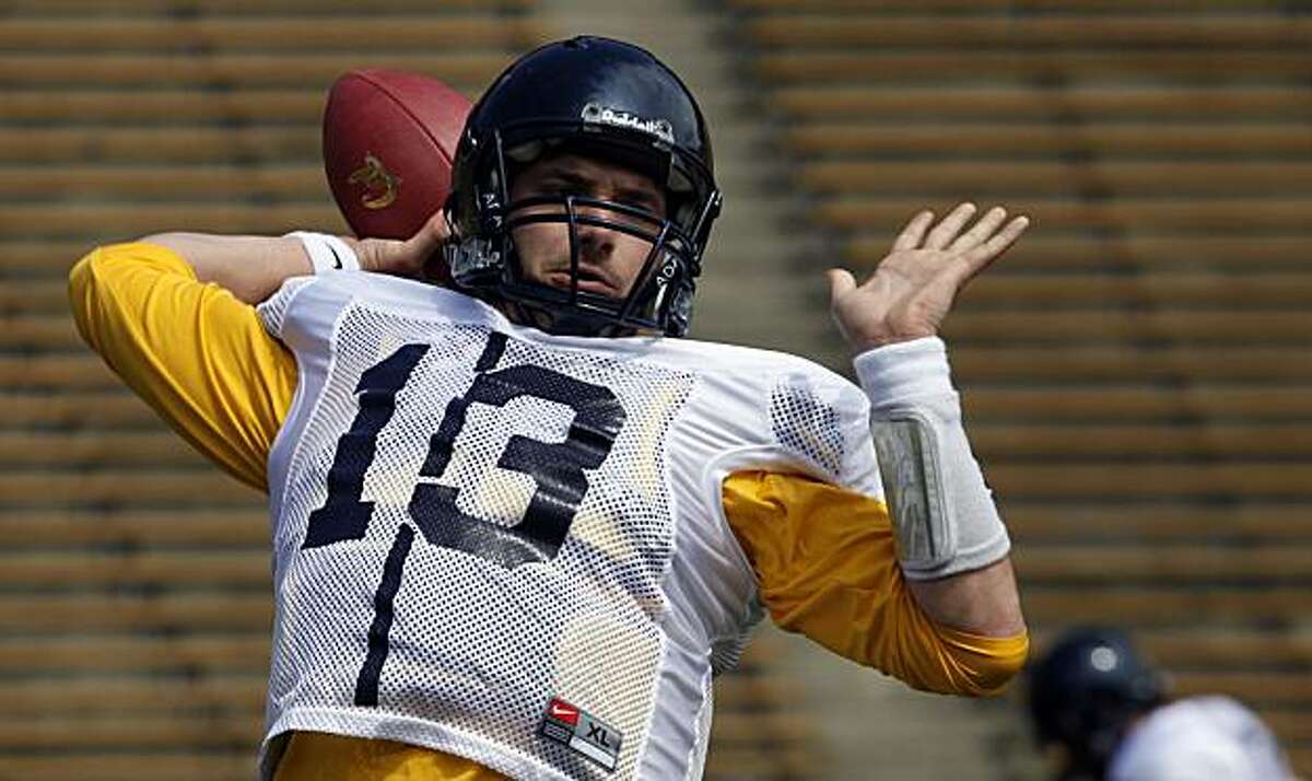 The University of California quarterback Kevin Riley took part in the teams annual spring workout Saturday April 3, 2010 at Memorial Stadium.