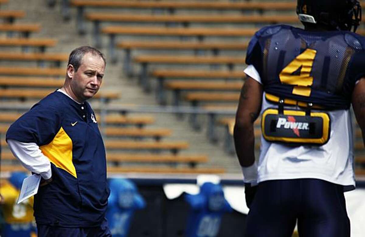The University of California new defensive coordinator Clancy Pendergast looks on during spring workouts Saturday April 3, 2010 at Memorial Stadium in Berkeley Ca.