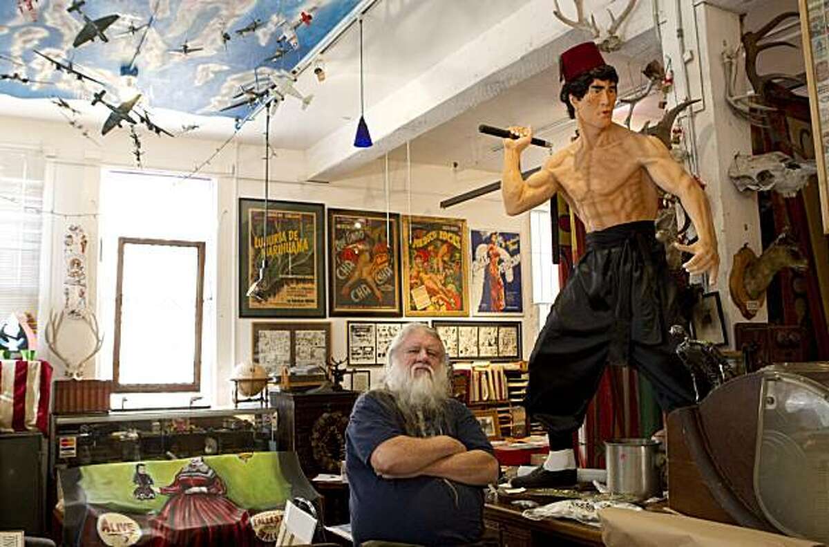 Ron Turner, the founder of Last Gasp, has created a gallery in the company's offices that includes all sorts of oddities in San Francisco, Calif., on Thursday, March 18, 2010.