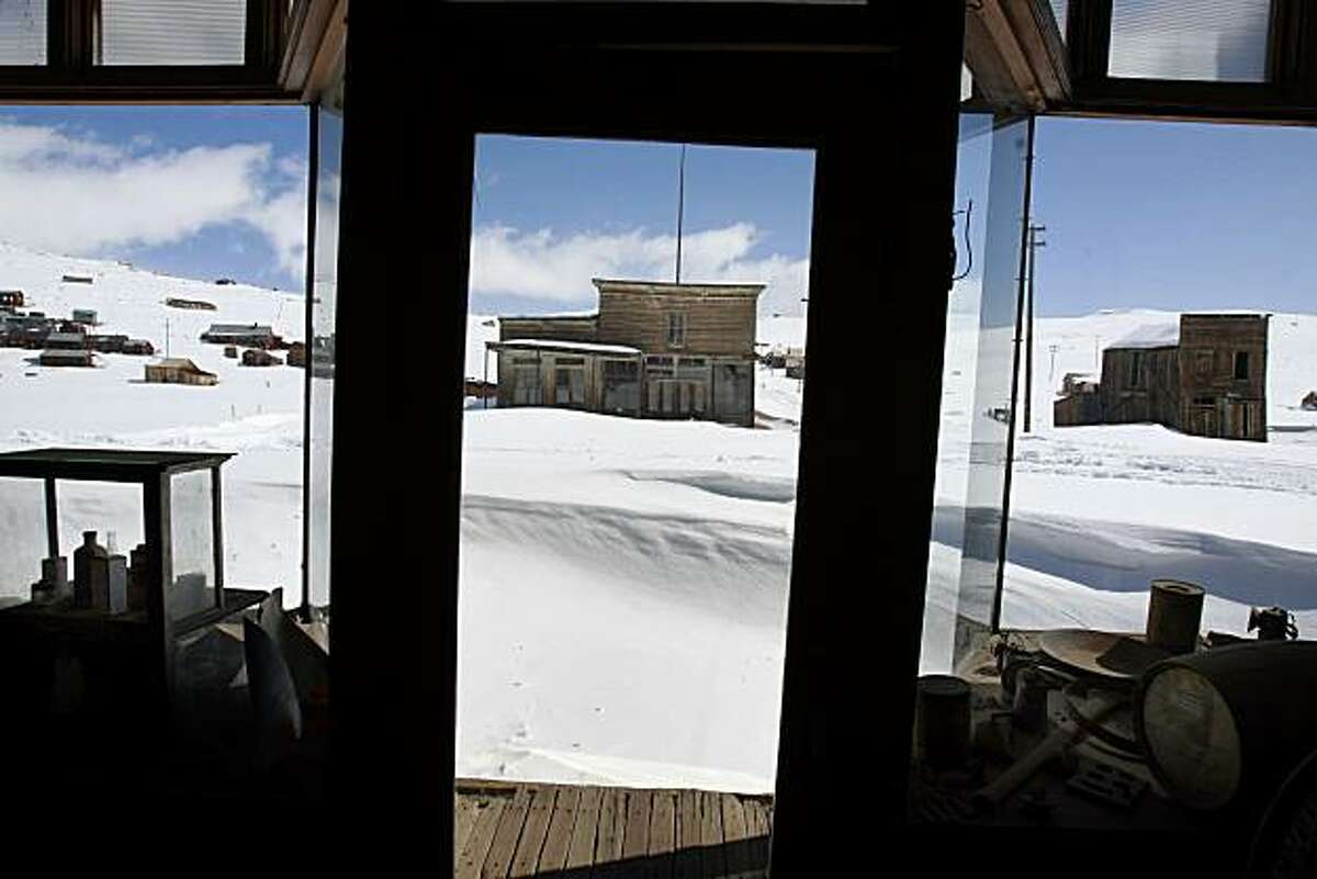 A view of Bodie Wednesday March 10, 2010 looking out the front door of the Bodie Mercantile General Store. Bodie, California, on the eastern side of the Sierras, is a famous ghost town that is run by the state park system. It also boasts some of the coldest temperatures in the lower 48 states.