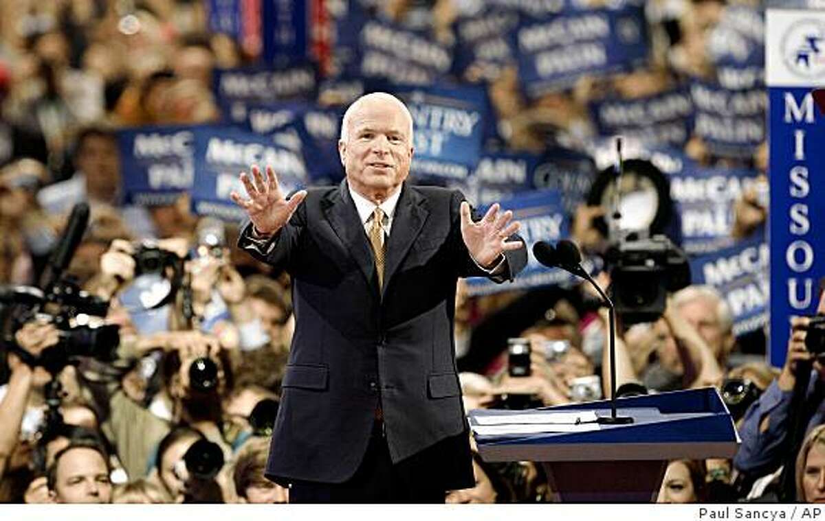 'Change is coming,' McCain tells conventions