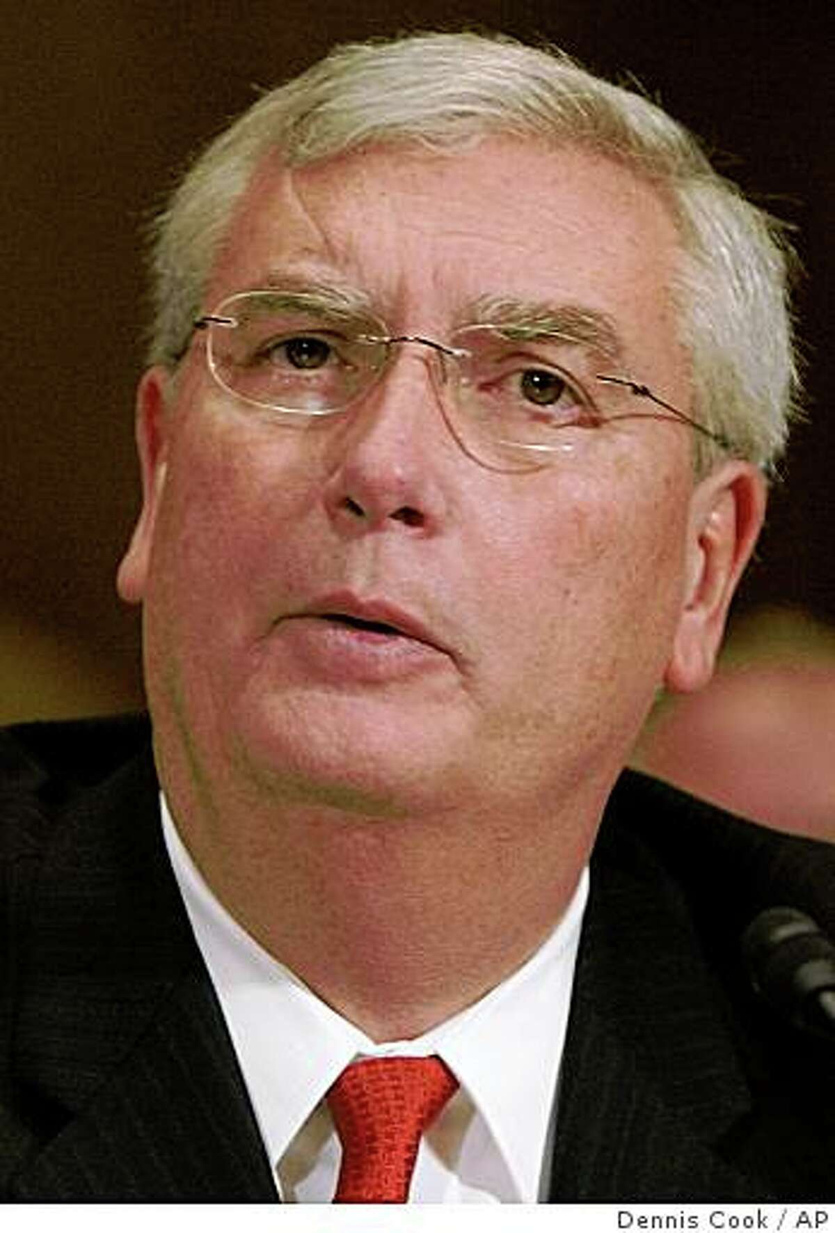 ** FILE ** In his Jan. 24, 2008 file photo, Environmental Protection Agency Administrator Stephen Johnson, is seen in Washington. A House committee on Friday, June 20, 2008, backed off a threatened contempt of Congress vote against the EPA chief after President Bush made a last-minute assertion of executive privilege over information the committee wants. (AP Photo/Dennis Cook, File)