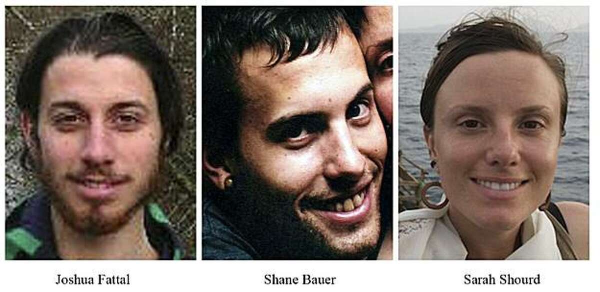 FILE -This combination of undated file photos released by freethehikers.org shows, from left; Joshua Fattal, Shane Bauer, and Sarah Shourd. Iranian president Mahmoud Ahmadinejad suggested on Tuesday, Feb. 2, 2010 that Iran would release three jailed U.S. hikers in exchange for Iranians currently serving in American prisons. (AP Photo/freethehikers.org, File) NO SALES