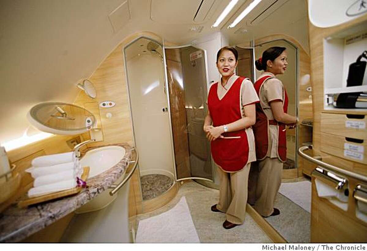 Emirates' deckedout A380 jet drops by SFO