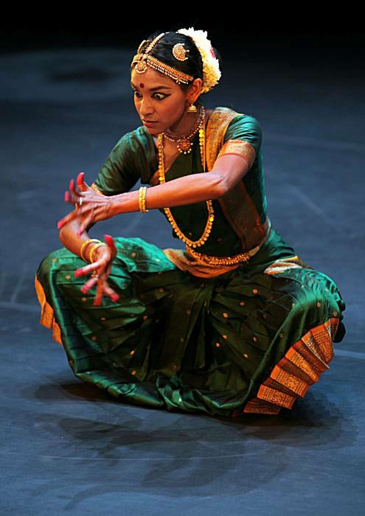 Shantala Shivalingappa, a classical Indian Kuchipudi dancer performing at Herbst Theater in San Francisco, Ca., on Thursday, February 4, 2010.