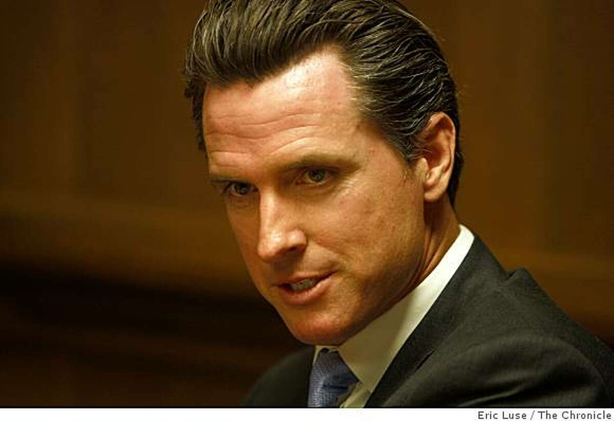 Mayor Gavin Newsom at the San Francisco Chronicle Editorial meeting discussing the budget photographed on Monday, June 01, 2009.