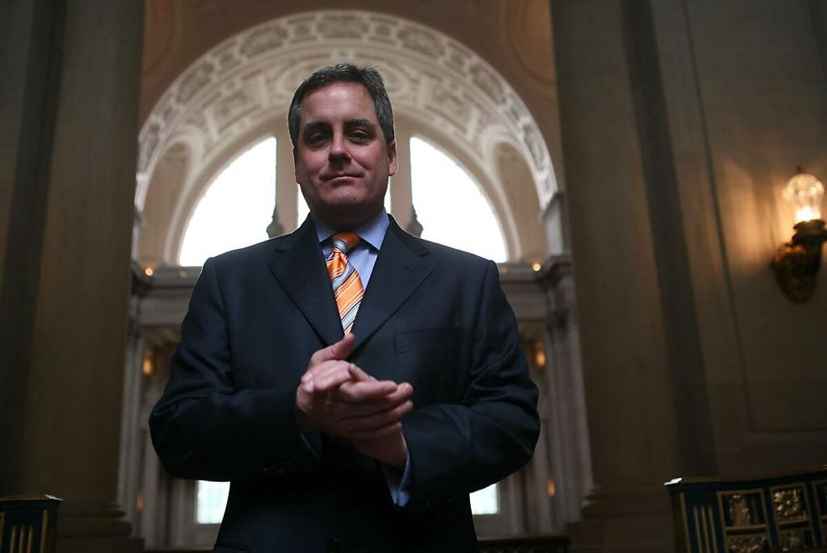 San Francisco City Attorney, Dennis Herrera stands for a portrait near his office in S.F. City Hall, on Wednesday Feb. 11, 2009 in San Francisco, Calif.