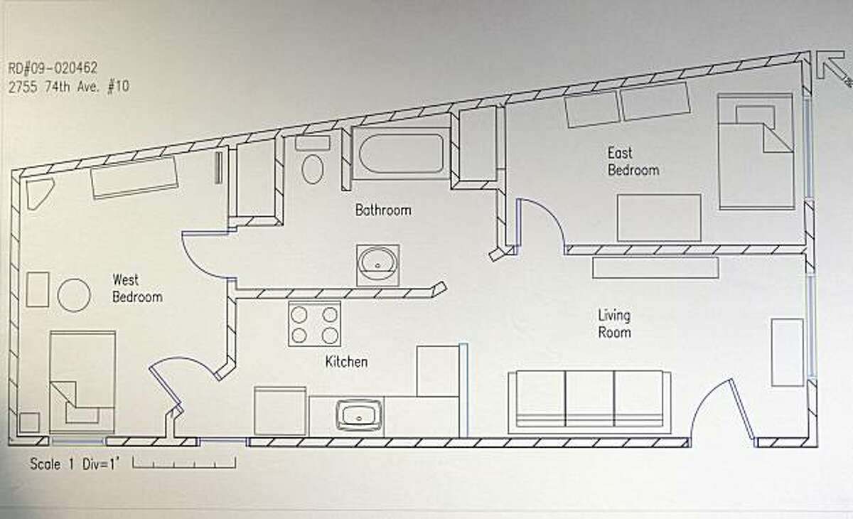 Oakland Police department released a drawing Jan. 6, 2010 that shows the apartment design were Oakland resident Lovell Mixon killed two of the four officers he shot and killed on March 21st 2009.