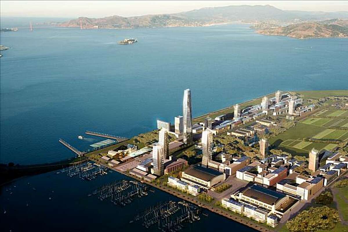An artist's rendering of what the proposed development for Treasure Island would look like. Courtesy of Treasure Island Community Development