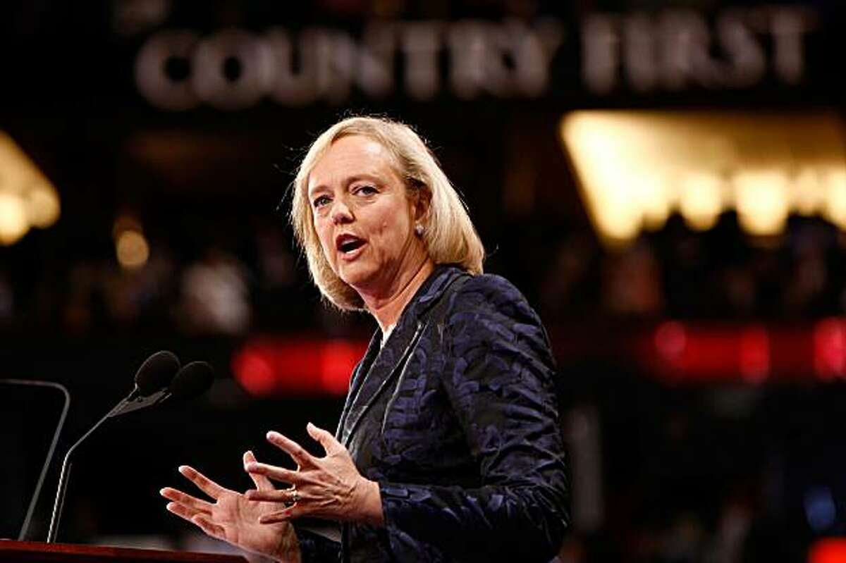 Meg Whitman, former President and CEO of EBay, speaks during the 2008 Republican National Convention.