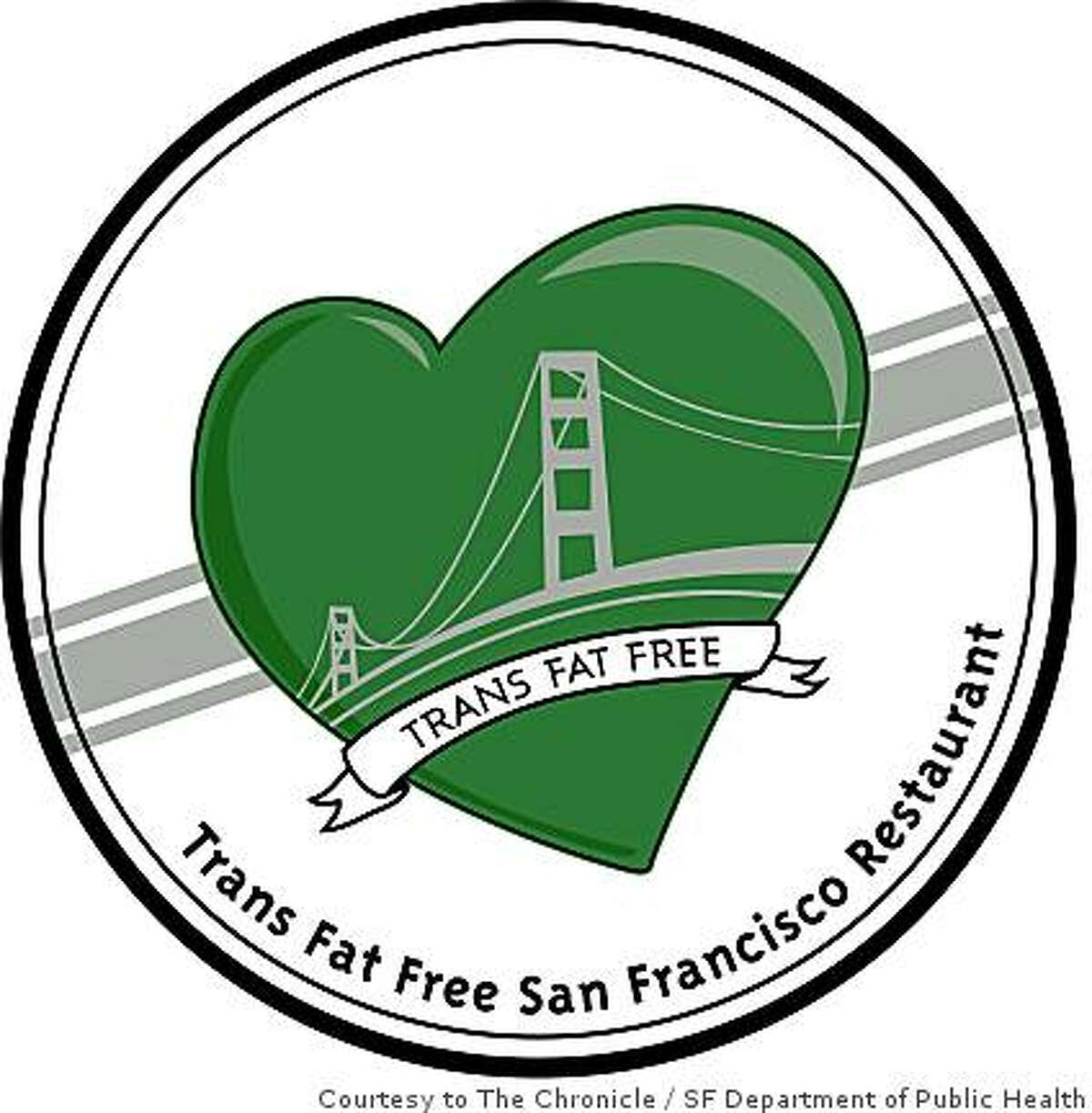 Restaurants that obtain a certification for not using trans fats will receive this decal for their windows.San Francisco Department of Public Health / Courtesy to The Chronicle