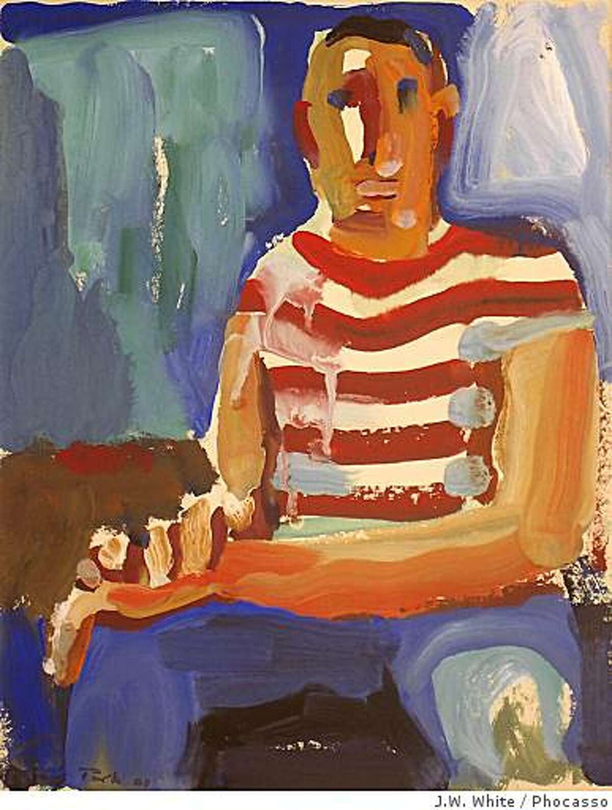 "Seated Man" (1960) gouache on paper by David Park15" x 11.5"