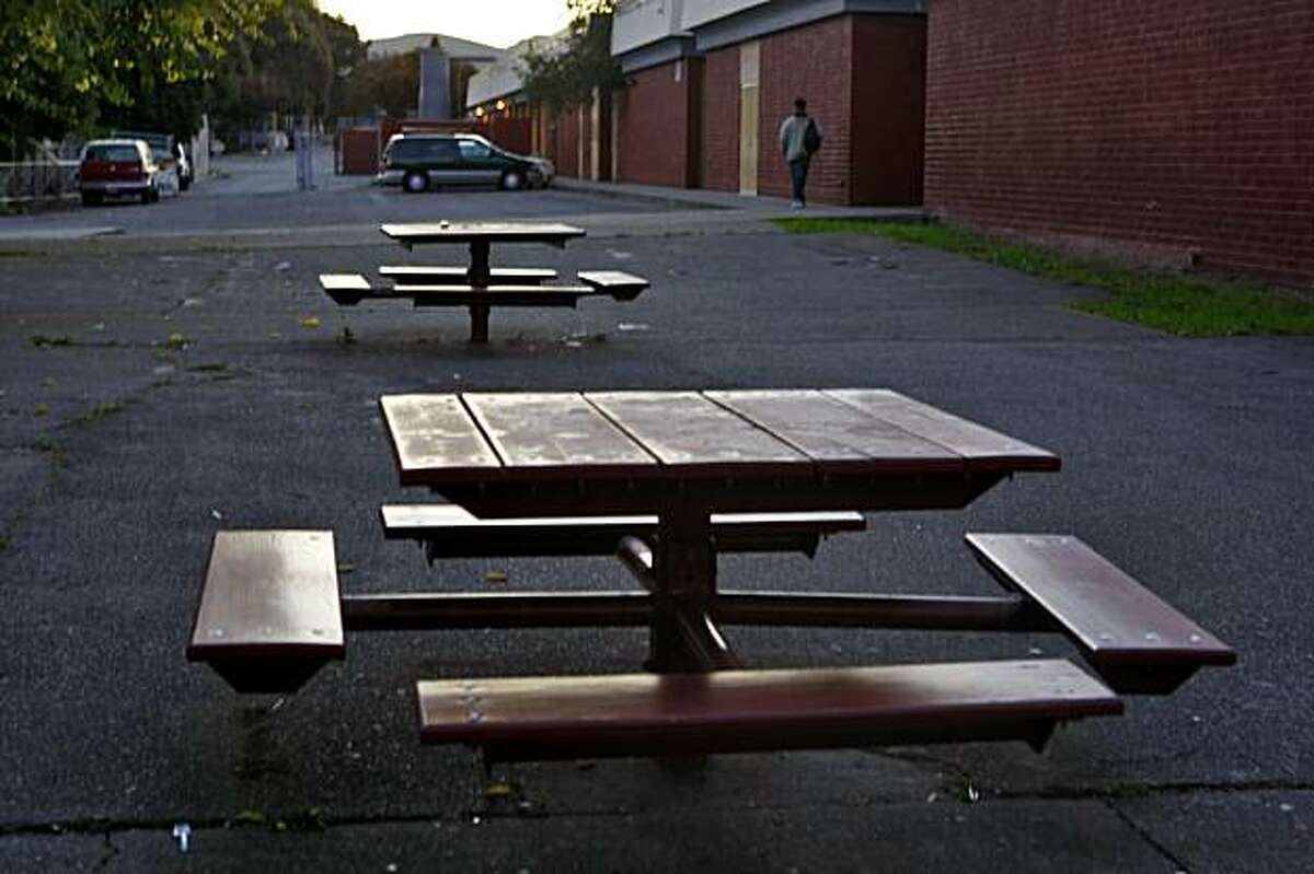 Students arrive at the Richmond High School along the picnic area, Thursday Oct. 29, 2009, where a young girl was raped in Richmond, Calif.