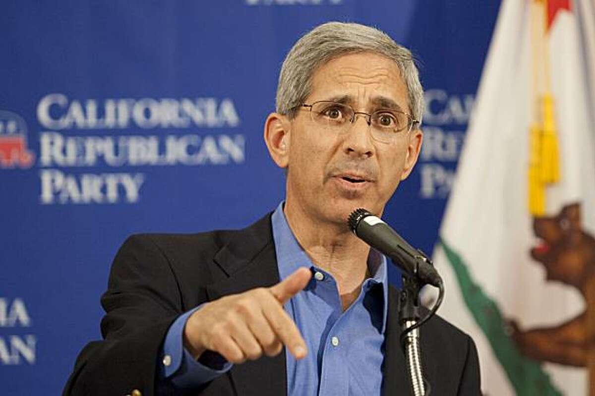 State Insurance Commissioner Steve Poizner speaks during a news conference at the California Republican Convention in Indian Wells, Calif., on Saturday, Sept. 26, 2009. Poizner is seeking the Republican nomination for Governor of California.(AP Photo/Francis Specker)