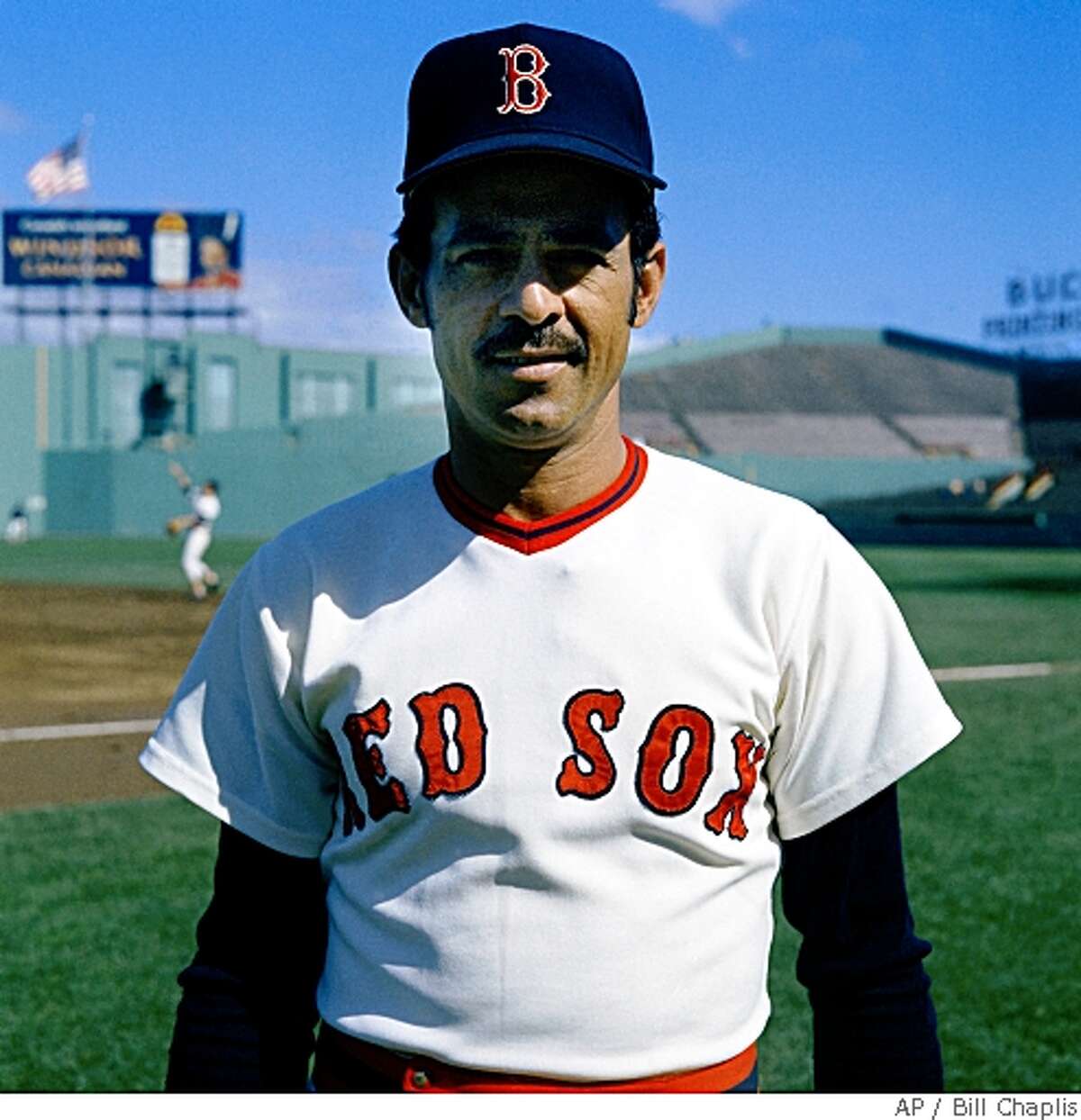 Luis Aparacio, shortstop for the Boston Red Sox, 1972. (AP Photo/Bill Chaplis)
