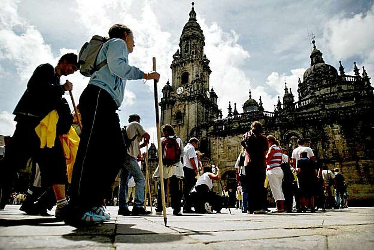 Pilgrims trek path to Santiago de Compostela