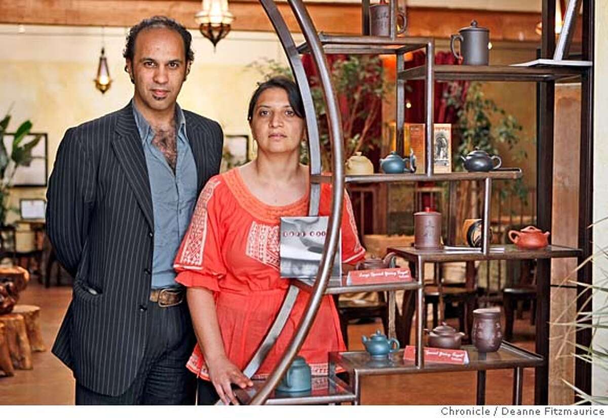 ###Live Caption:Ahmed Rahim, CEO, Numi tea company and his sister Anna Hartman, Public Relations manager, are photographed in the Numi tea shop on May 9, 2008, in Oakland, Calif. Photo by Deanne Fitzmaurice / San Francisco Chronicle###Caption History:Ahmed Rahim, CEO, Numi tea company and his sister Anna Hartman, Public Relations manager, are photographed in the Numi tea shop on May 9, 2008, in Oakland, Calif. Photo by Deanne Fitzmaurice / San Francisco Chronicle###Notes:###Special Instructions:MANDATORY CREDIT FOR PHOTOG AND SAN FRANCISCO CHRONICLE/NO SALES-MAGS OUT