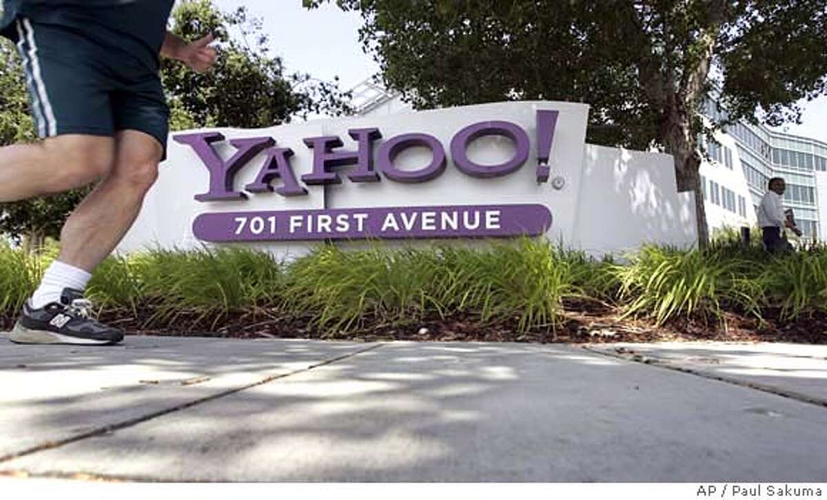 ###Live Caption:A jogger runs past Yahoo headquarters in Sunnyvale, Calif., Monday, May 5, 2008. Yahoo shares fell in early trading Monday as hopes for the once-dominant search engine dimmed following Microsoft's withdrawal of a $47.5 billion takeover bid. (AP Photo/Paul Sakuma)###Caption History:A jogger runs past Yahoo headquarters in Sunnyvale, Calif., Monday, May 5, 2008. Yahoo shares fell in early trading Monday as hopes for the once-dominant search engine dimmed following Microsoft's withdrawal of a $47.5 billion takeover bid. (AP Photo/Paul Sakuma)###Notes:Yahoo, Microsoft###Special Instructions: