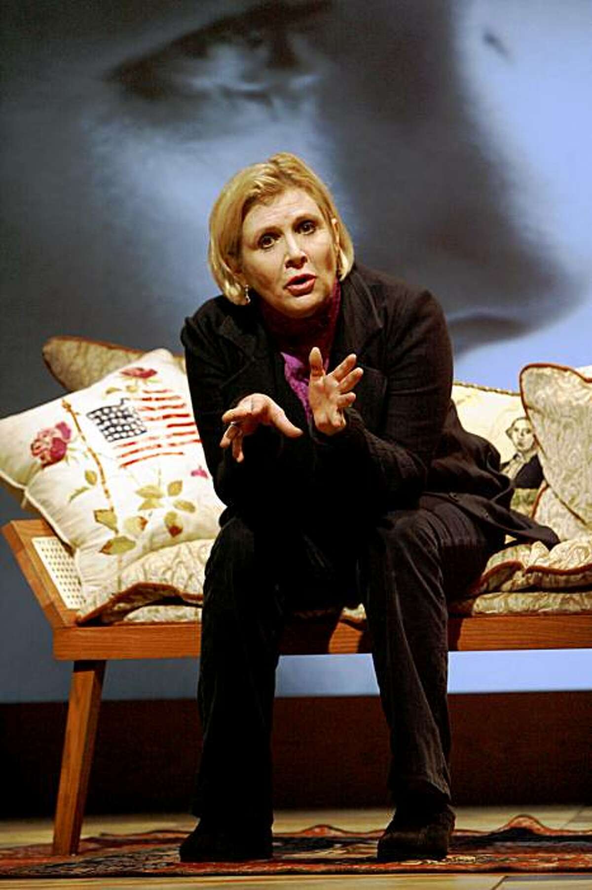 DRINKING21 Carrie Fisher in "Wishful Drinking," her solo show at Berkeley Repertory Theatre's Roda Theater. These pictures were made on Thursday, Feb. 7, 2008, in Berkeley, CA. KATY RADDATZ/The Chronicle