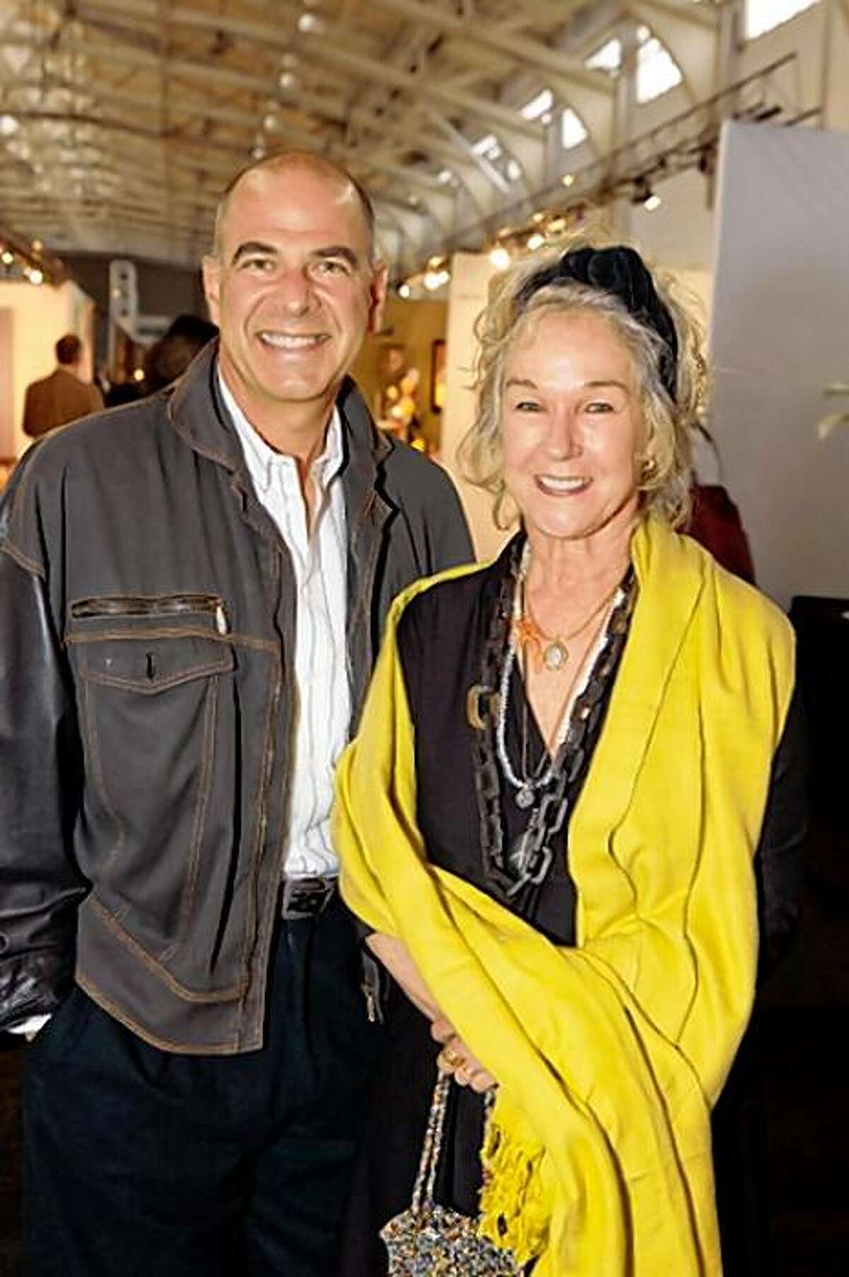 The second annual SF20, a mid-century modern furniture, art and textiles show at Fort Mason, drew hundreds of guests on gala night Sept. 24, 2009. The show benefitted SFMOMA. From left to right: Tod Donobedian, Susie Tompkins Buell