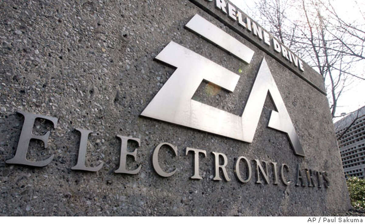 Exterior view of Electronic Arts headquarters in Redwood City, Calif., Monday, Feb. 25, 2008. Video game maker Electronic Arts Inc. on Monday urged the publisher of "Grand Theft Auto" to quickly accept its unsolicited $2 billion takeover bid, saying it's only a matter of time before it declares "game over" and pulls its premium offer. EA wants an agreement on a deal before the release of "Grand Theft Auto IV." Take-Two Interactive Software Inc. says it's willing to talk, but only after the next installment of its popular crime game goes on sale in April. (AP Photo/Paul Sakuma)