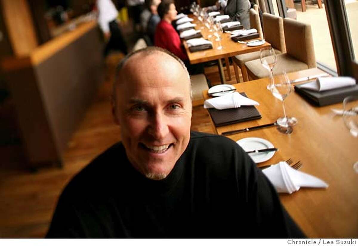 ###Live Caption:Chip Conley, Founder and CEO of Joie de Vivre Hosptality, poses for a portrait at Americano restaurant on Wednesday, April 23, 2008 in San Francisco, Calif. Conley is expanding his company's food and beverage business. Photo By Lea Suzuki/ San Francisco Chronicle###Caption History:Chip Conley, Founder and CEO of Joie de Vivre Hosptality, poses for a portrait at Americano restaurant on Wednesday, April 23, 2008 in San Francisco, Calif. Conley is expanding his company's food and beverage business. Photo By Lea Suzuki/ San Francisco Chronicle###Notes:###Special Instructions:�2008, San Francisco Chronicle/ Lea Suzuki MANDATORY CREDIT FOR PHOTOG AND SAN FRANCISCO CHRONICLE. NO SALES- MAGS OUT.