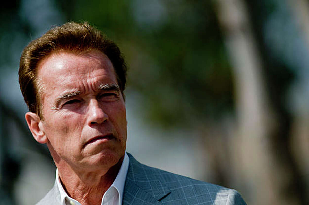 CHINO, CA - AUGUST 19: California Governor Arnold Schwarzenegger looks on during a press conference at the California Institution for Men prison on August 19, 2009 in Chino, California. After touring the prison where a riot took place on August 8th, Schwarzenegger said that the prison system is collapsing and needs to be reformed. (Photo by Michal Czerwonka/Getty Images)