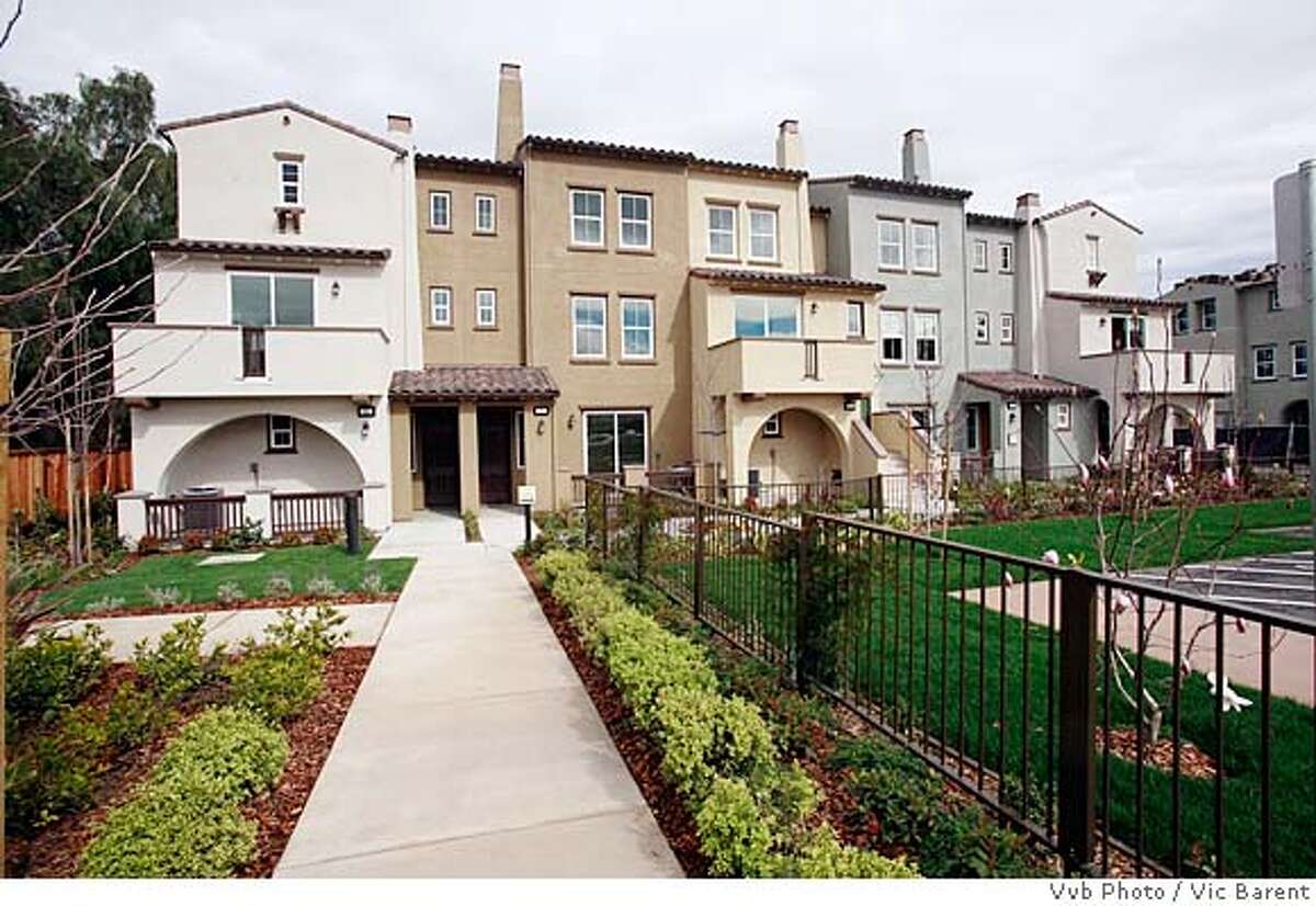 ###Live Caption:Exterior of Summerhill condos built on the site of Lou's Village in San Jose. Village Square will include 15 buildings with a total of 95 three-level units plus a small park. The six basic floor plans range from about 1,342 to about 1,647 square feet with prices from $499,000 to $649,000.###Caption History:Exterior of Summerhill condos built on the site of Lou's Village in San Jose. Village Square will include 15 buildings with a total of 95 three-level units plus a small park. The six basic floor plans range from about 1,342 to about 1,647 square feet with prices from $499,000 to $649,000.###Notes:###Special Instructions: