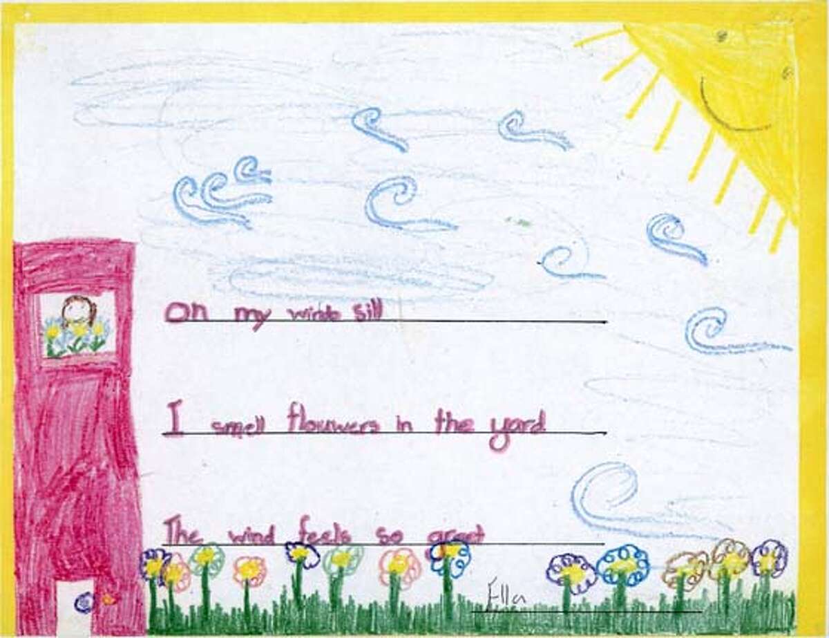 Illustration by Ella Scanga, 7, of San Francisco, to accompany her poem, "Spring," part of Sunday Datebook Kids Poetry Contest for National Poetry Month. Ran on: 03-30-2008 This illustrated poem is by Ella Scanga, 7, of San Francisco.