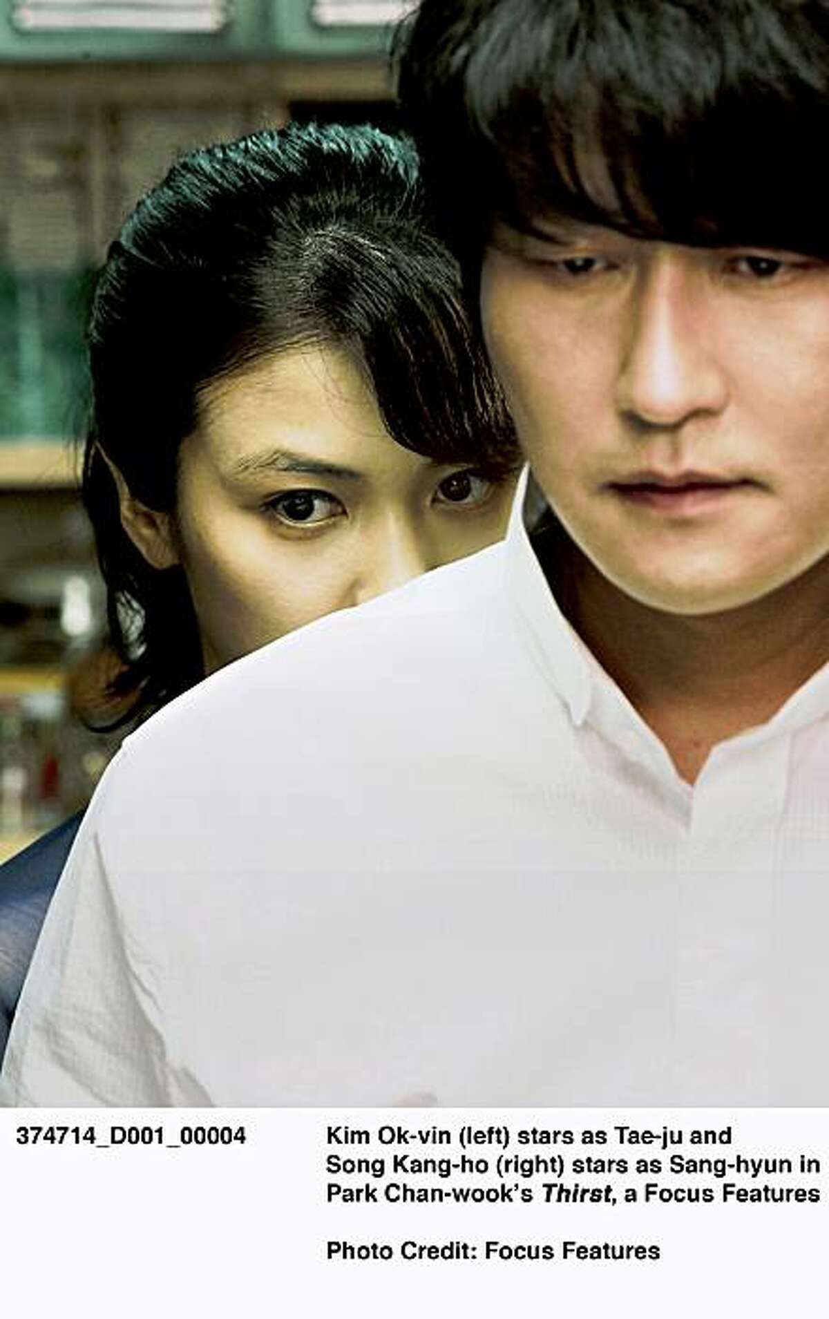 Kim Ok-vin (left) and Song Kang-ho star in Park Chan-wook's South Korean vampire movie "Thirst."