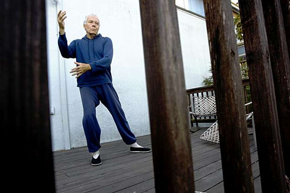 Oakland arborist Friedbert Weimann, 59, does an hour of tai chi chih every morning before work at his home in Oakland, Calif., on Tuesday, July 14, 2009.
