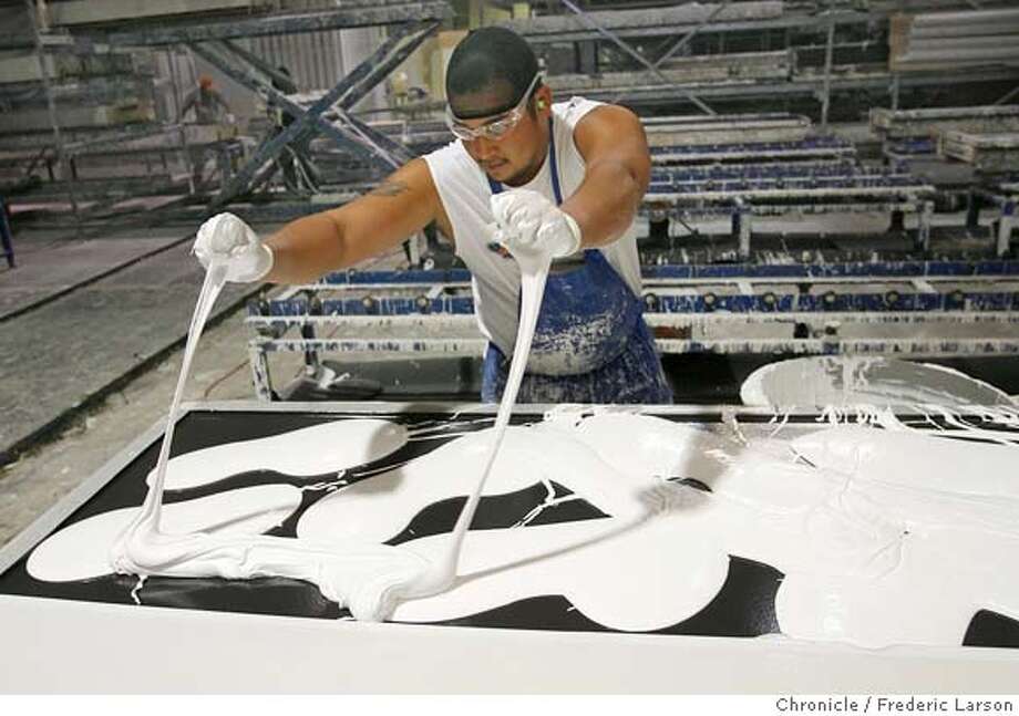 Feds Refocus Grants To Aid Cutting Edge Firms Sfgate Juan Cabrera Pours Plastic Into Molds To Make Faux Marble Countertops For A Company Called