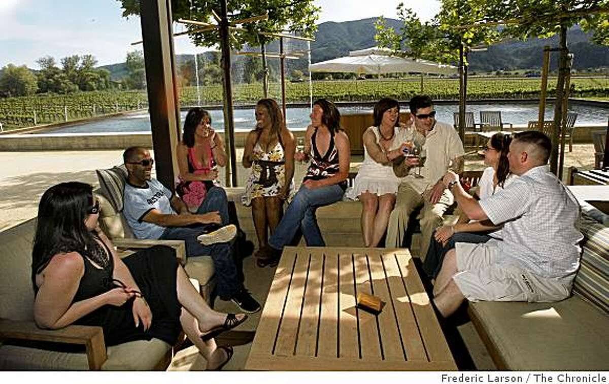 Alpha Omega Winery in Rutherford has a comfortable setting right outside the tasting room for small groups to relax.