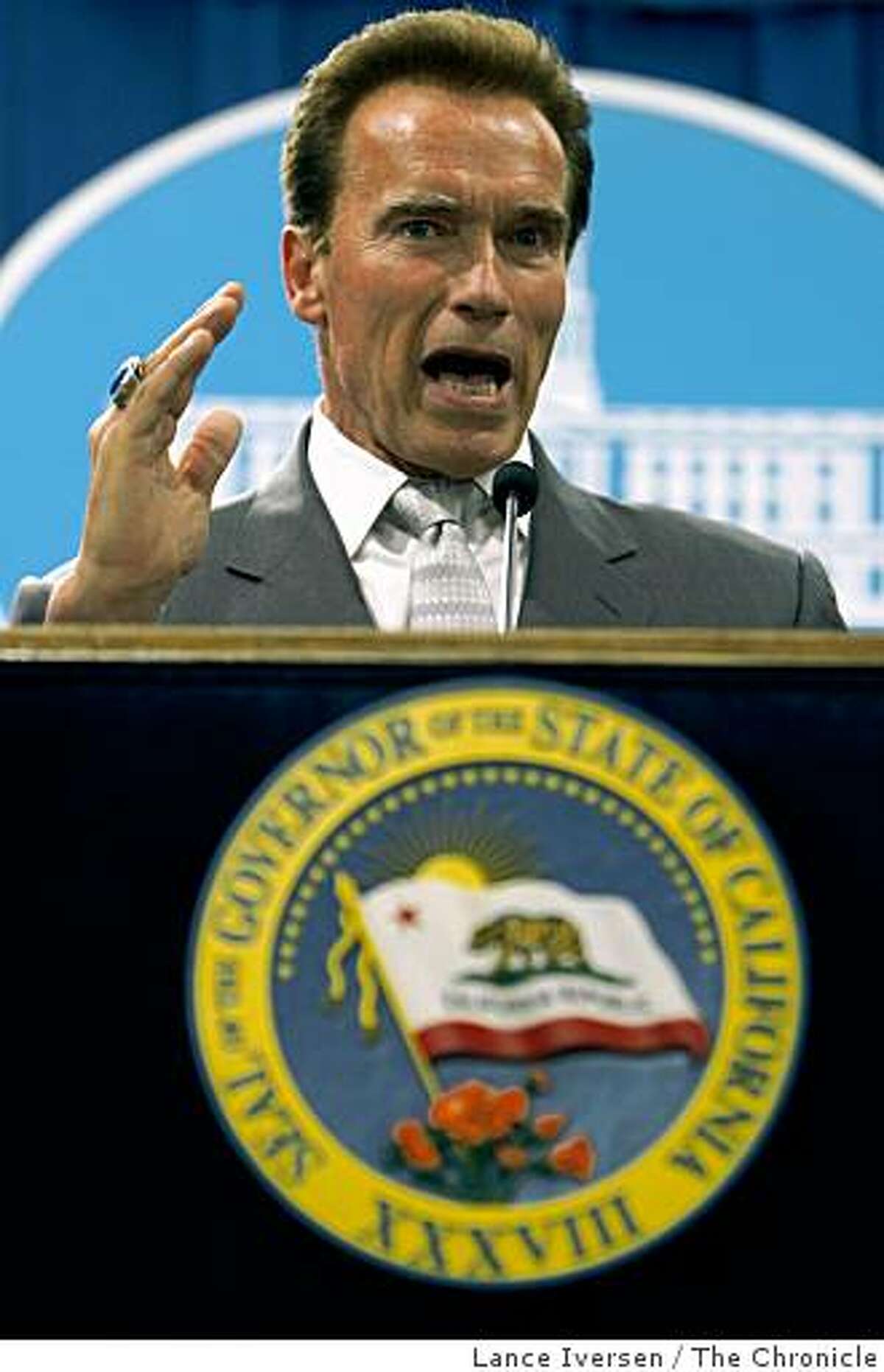 Governor Arnold Schwarzenegger presented his latest revised versions of the California State Budget Thursday May 14, 2009 during a press conference at the State Capital in Sacramento.