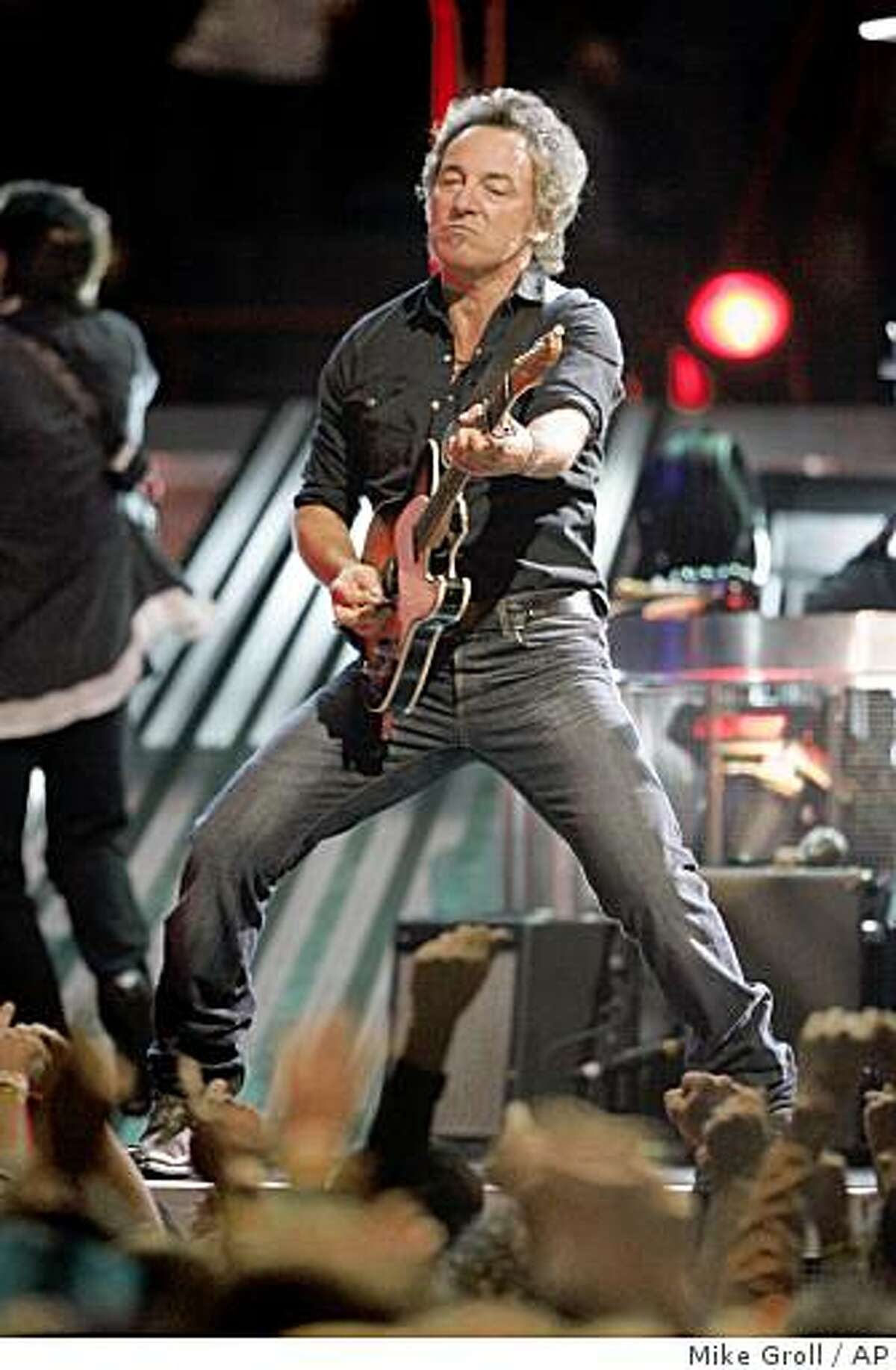 Bruce Springsteen performing in Albany, N.Y., on Nov. 15, 2007