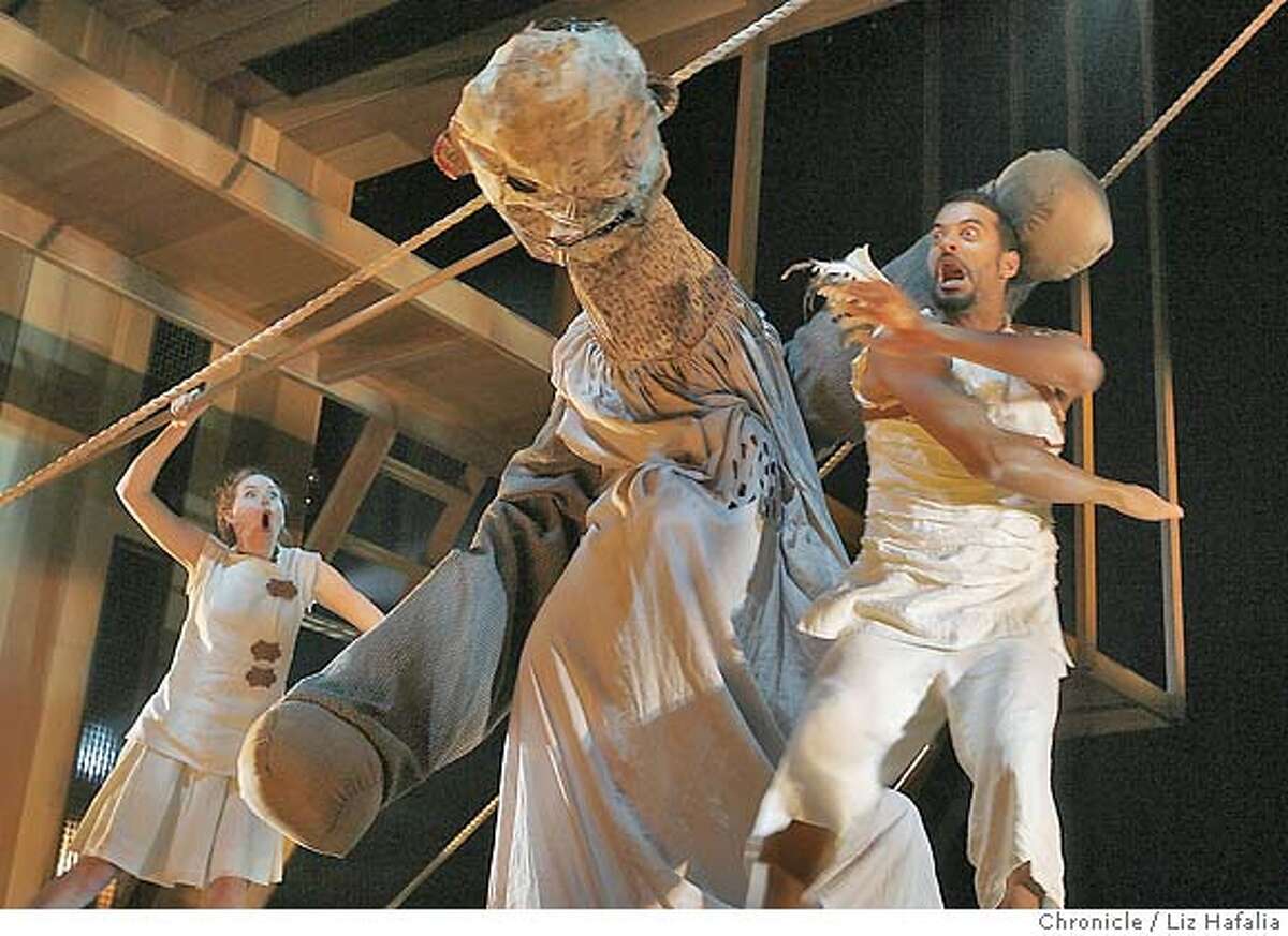 ARGONAUTIKA09_146_LH.JPG Casey Jackson defeating the monster in Mary Zimmerman's "Argonautika" at Berkeley Repertory Theatre. Liz Hafalia/The Chronicle/San Francisco/11/2/07 **Casey Jackson cq