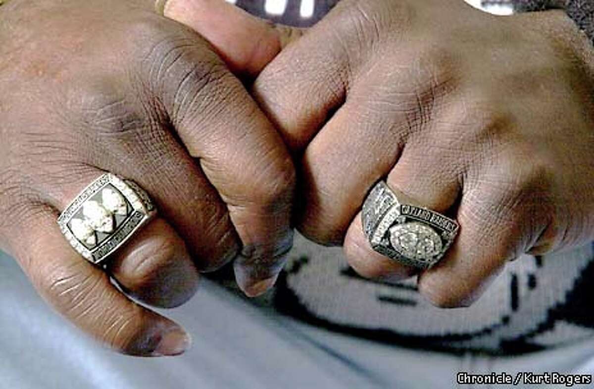 Lester Hayes' hands still sport two Super Bowl rings - but no stickum. Chronicle photo by Kurt Rogers