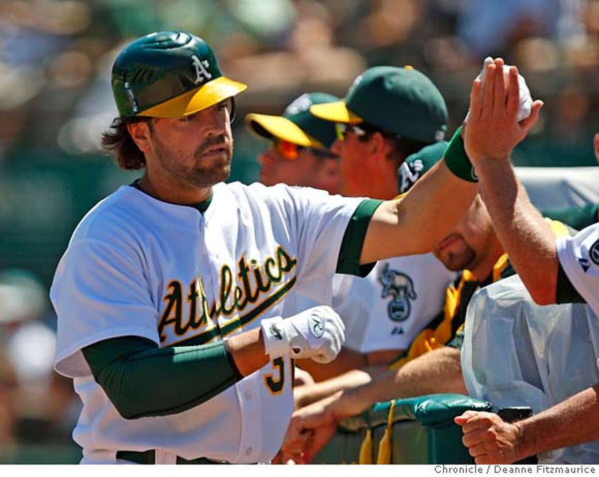 athletics_0619_df.jpg Mike Piazza went 3 for 5. The Oakland Athletics beat the chicago White Sox at McAfee Coliseum.Photographed in Oakland on 8/16/07. Deanne Fitzmaurice / The Chronicle Ran on: 08-17-2007 Kurt Suzuki is congratulated by his teammates after hitting a three-run walk-off homer in the 10th inning as the As swept their first series at home this season. Ran on: 08-17-2007 Kurt Suzuki is congratulated by his teammates after hitting a three-run walk-off homer in the 10th inning as the As swept their first series at home this season.