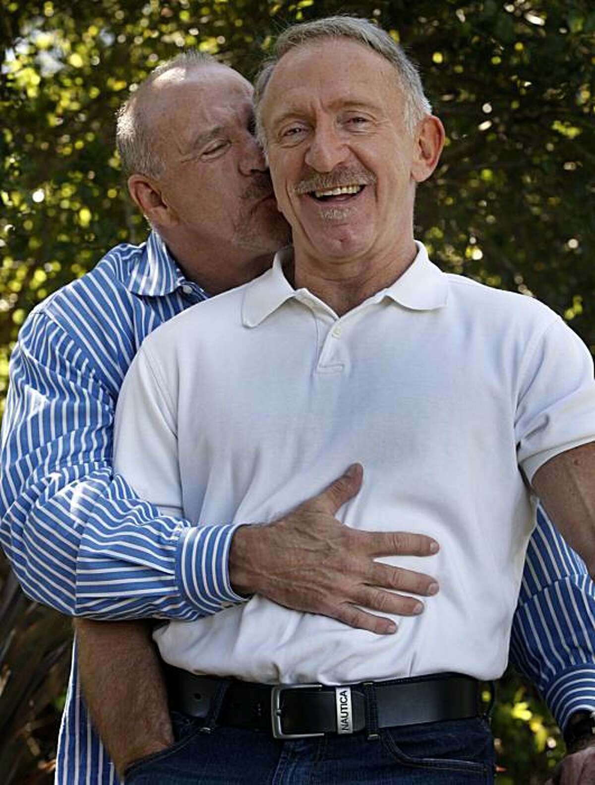 Blake Spears (right) and his partner of 35 years Lanz Lowen relax at their home in Oakland, Calif., on Wednesday, July 14, 2010. The unmarried couple recently completed a self-funded four-year study on open relationships among long-term gay male couples.