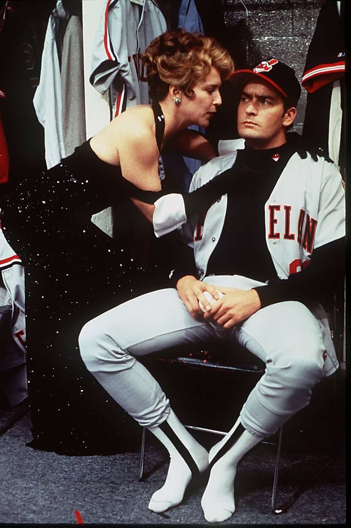 Cleveland Indians team owner Rachel Phelps (Maragaret Whitton) gives her version of a pep talk to pitcher Rick Vaughn (Charlie Sheen) in the 1989 movie "Major League." The tale of the 2012 Oakaland A's mirrors the movie, with a owner who attempts to lower attendance to allow the team to move.