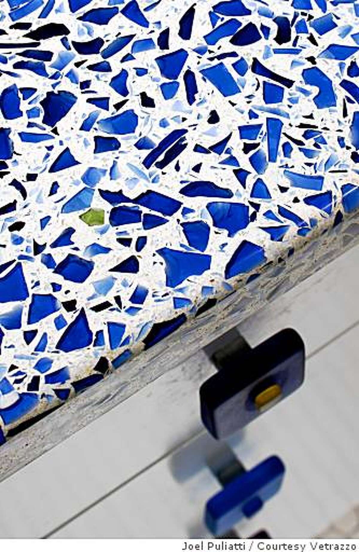 Vetrazzo countertops are green and colorful