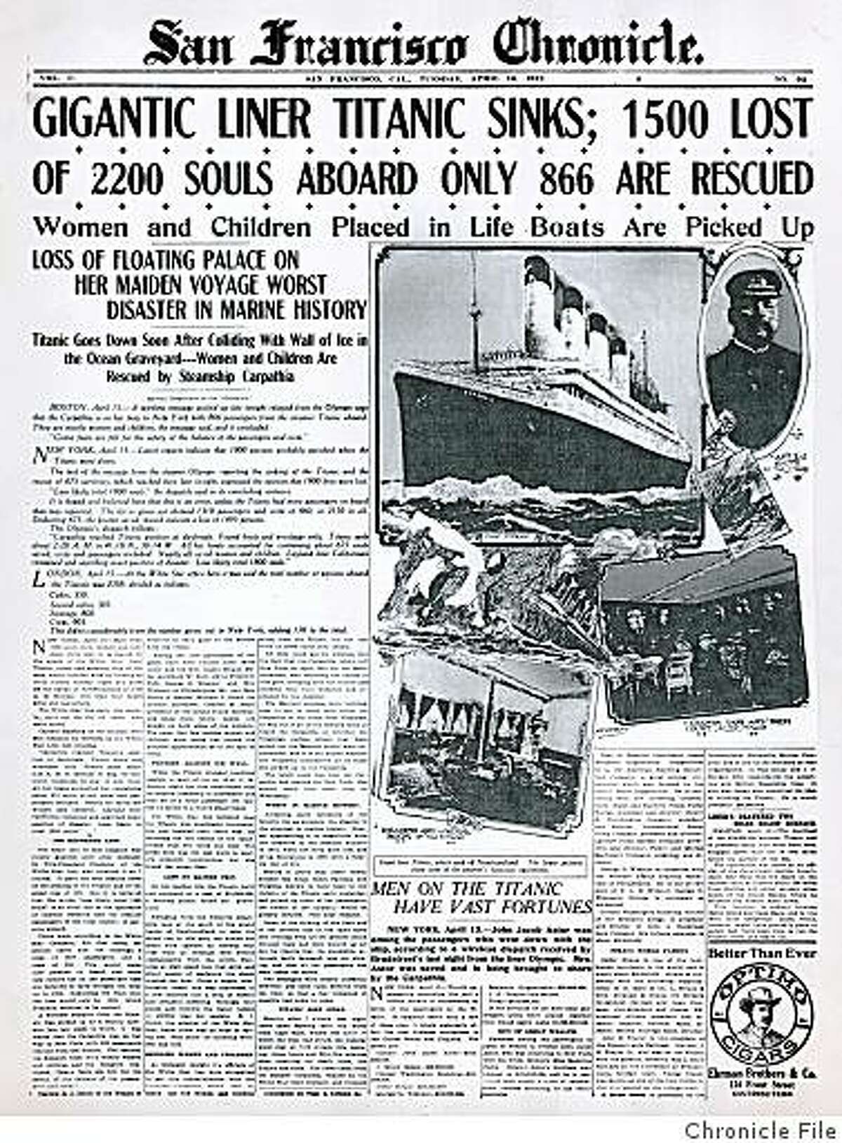 From the archives: Many dead in Titanic sinking